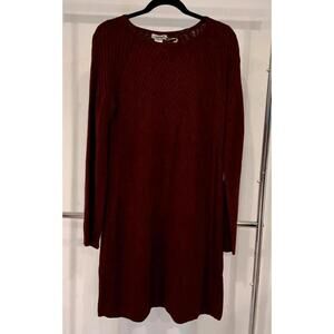 Max Studio Cozy Knit Sweater Dress - Burgundy